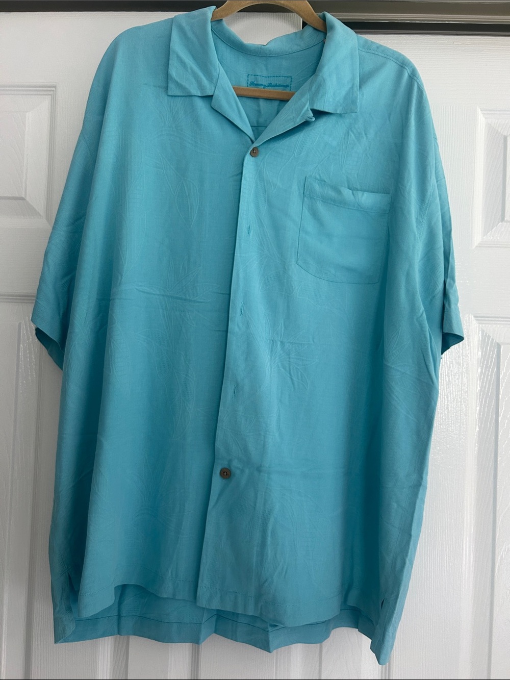 Tommy Bahama Turquoise Blue Short Sleeve Camp Shirt